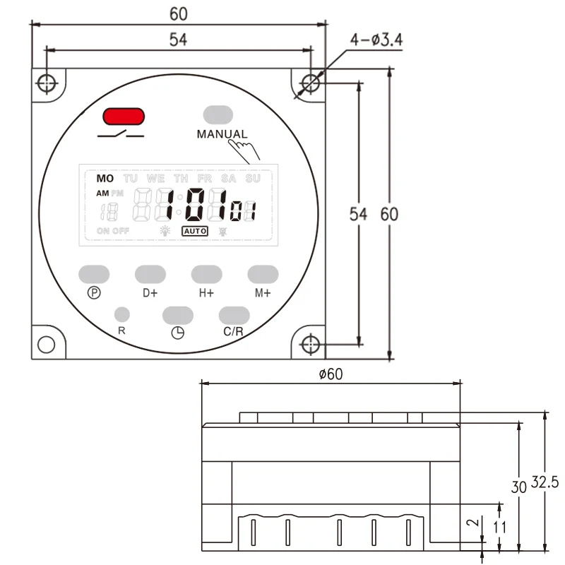 Product dimensions: 60*60*32.5mm