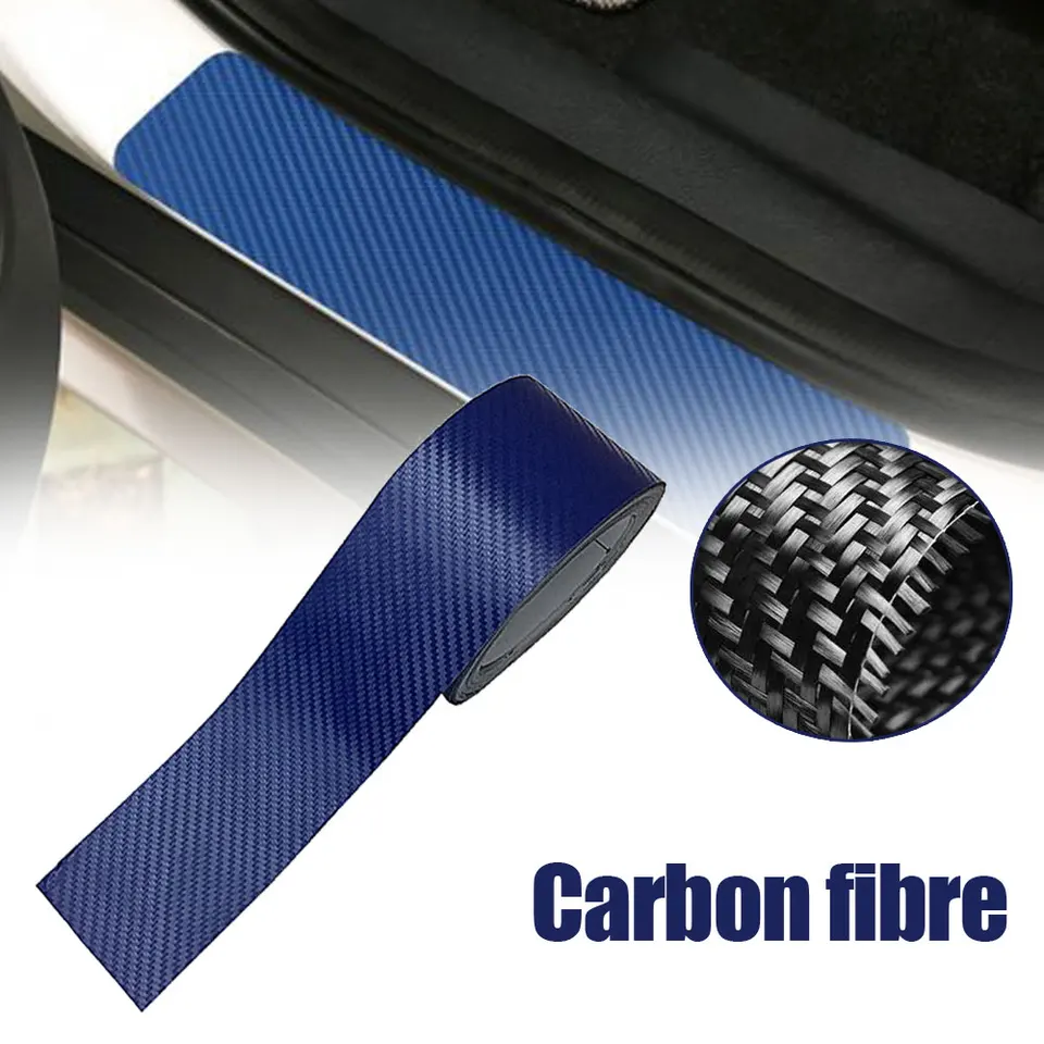 Self-Adhesive 10cm x 3m 3D Carbon Fiber Tape, high gloss with a smooth finish, perfect for high wear arears on door Sills in the automotive, trucks and heavy equipment to protect the original paint from scratches and scuff marks. Product Features: Self-Adhesive but removable but doesn't harm original paint. Water-resistant, easy to clean with water and soap..