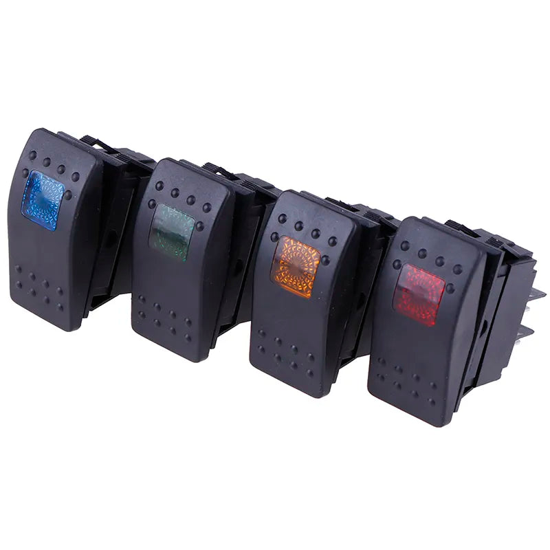 Waterproof Bar Rocker Toggle Switch Car Boat Marine Rocker Switch Button 12v/35A LED Light Lamp 4pin Switch - Free Shipping