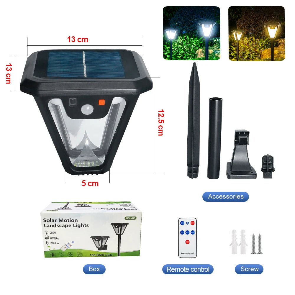 5000LM Outdoor Solar Lights Motion Sensor Solar Powered Lamp USB Rechargeable Wall Light Garden Decoration Landscape floodlight