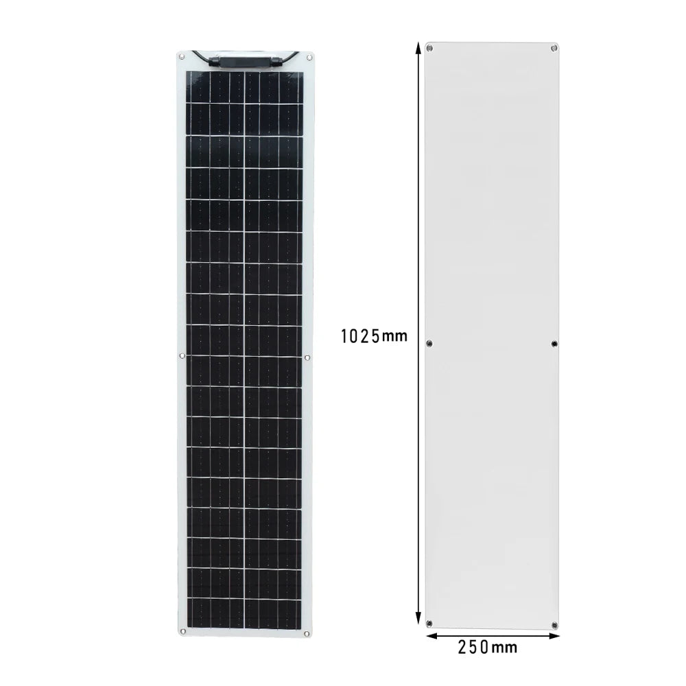 50W 100W Monocrystalline Flexible Solar Panel Kit 12V Battery Charger System For Home Camping Car RV Boat Off-grid Applications