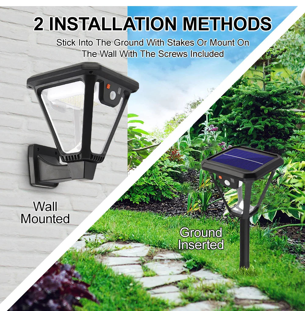 5000LM Outdoor Solar Lights Motion Sensor Solar Powered Lamp USB Rechargeable Wall Light Garden Decoration Landscape floodlight
