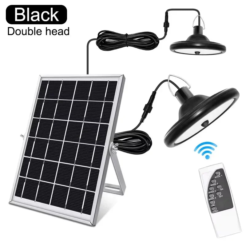 10400mAh Double Head Solar Pendant Light Waterproof High Capacity Outdoor / Indoor Solar Lamp Suitable for Courtyards, Garages