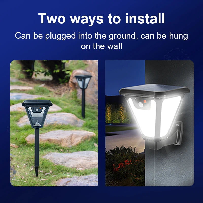 LED Solar Light Motion Sensor Outdoor Garden Street Light Remote Control Waterproof Wall Light Garage Floodlight Courtyard light