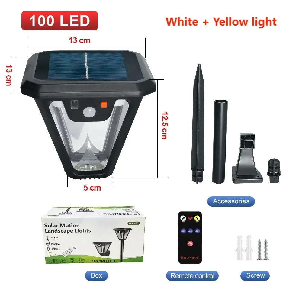 LED Solar Light Motion Sensor Outdoor Garden Street Light Remote Control Waterproof Wall Light Garage Floodlight Courtyard light