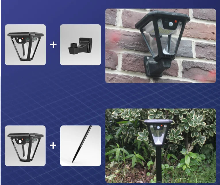 5000LM Outdoor Solar Lights Motion Sensor Solar Powered Lamp USB Rechargeable Wall Light Garden Decoration Landscape floodlight