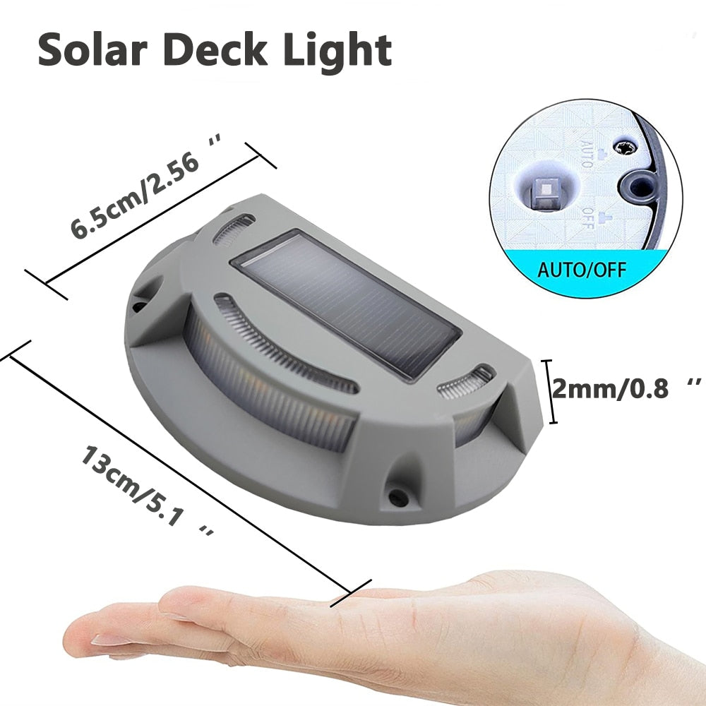 Outdoor Solar Stair Light Driveway Deck Light LED Solar Powered Waterproof Road Markers for Pathway Step Garden Ground Sidewalk