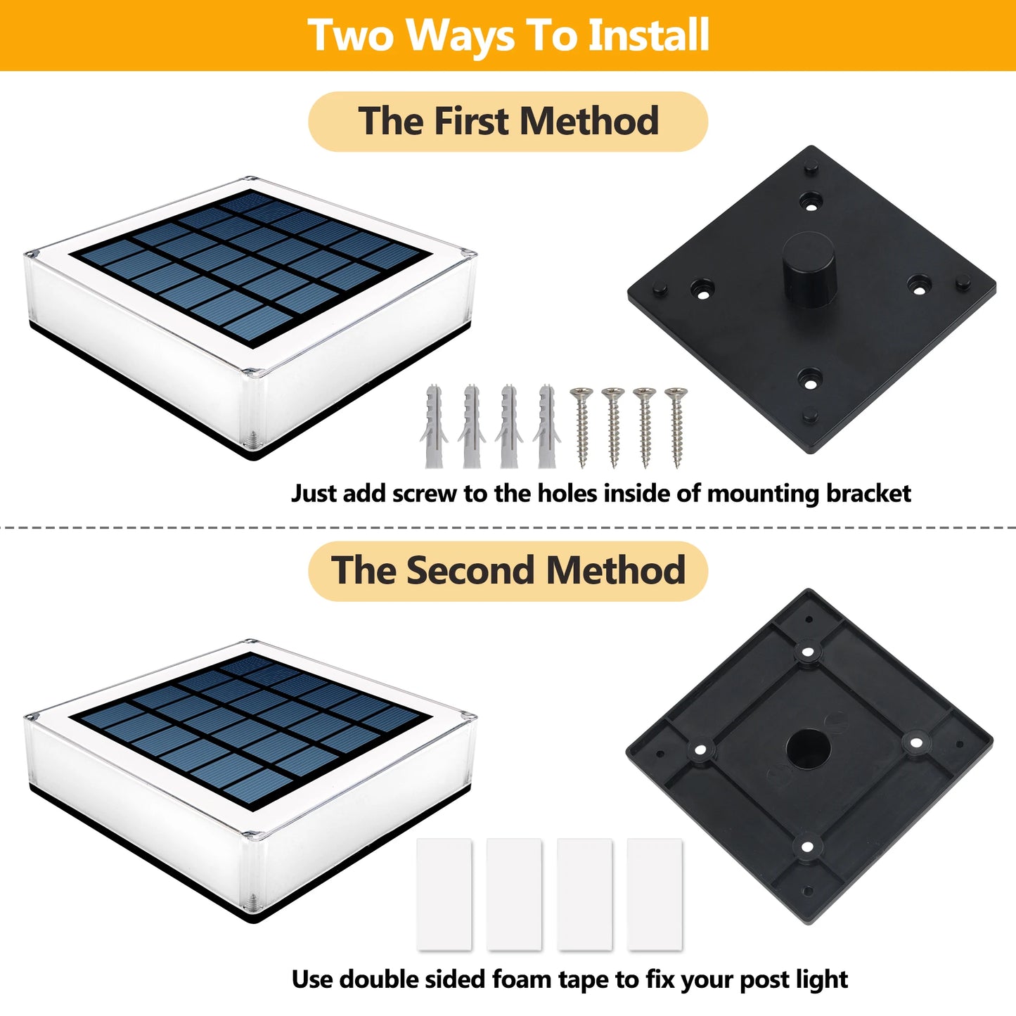 2PCS 3 Colors Solar Light Fence Light IP65 Outdoor Solar Lamp For Garden Decoration Gate Fence Wall Courtyard Cottage Solar Lamp