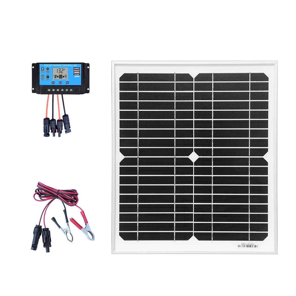 XINPUGUANG 10W 20W 50W Mono Solar Panel 18V High-Efficiency Monocrystalline PV Module Power Charger for RV Marine Rooftop Farm