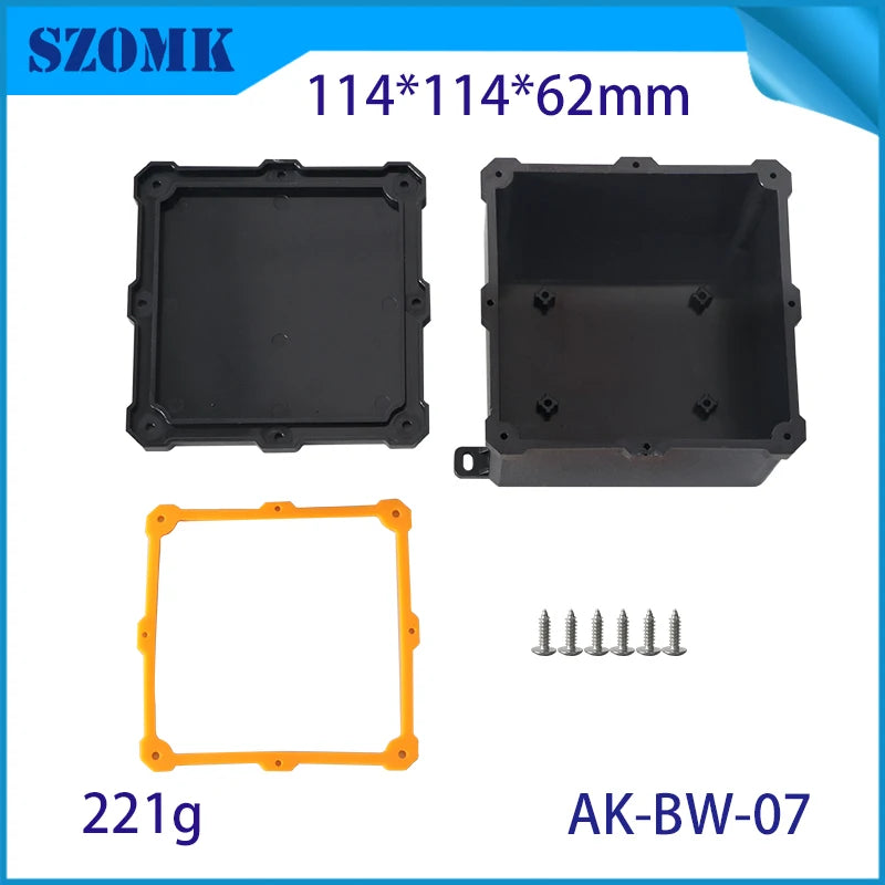 IP68 SZOMK Black Box Outdoor Waterproof Case Plastic Box Electronic Project Case Instrument Waterproof Junction Box Housing