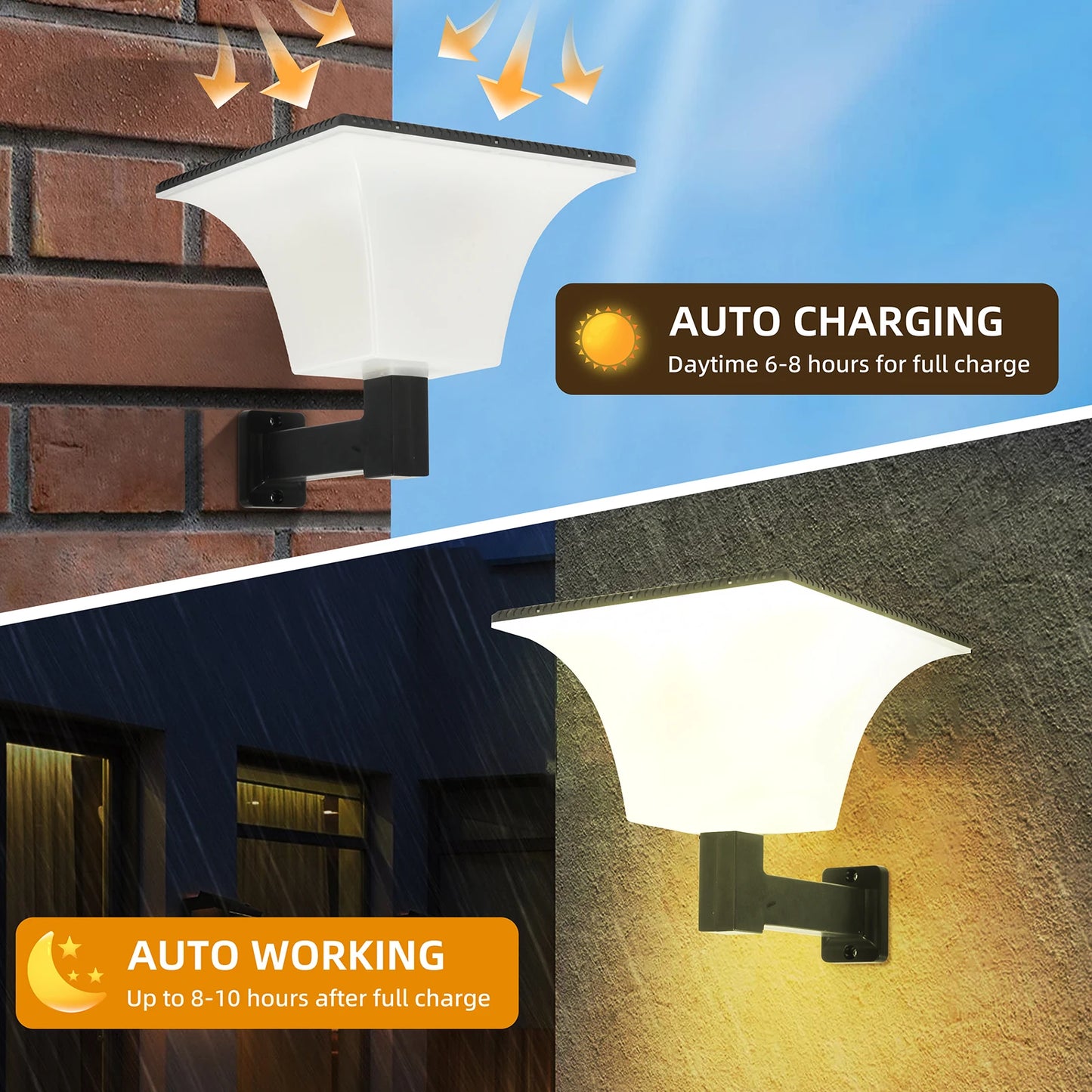 Solar Wall LED Lights with Radar Sensor Outdoor Waterproof Solar Stigma Light Outdoor Porch Light for Garage Entryway Lighting