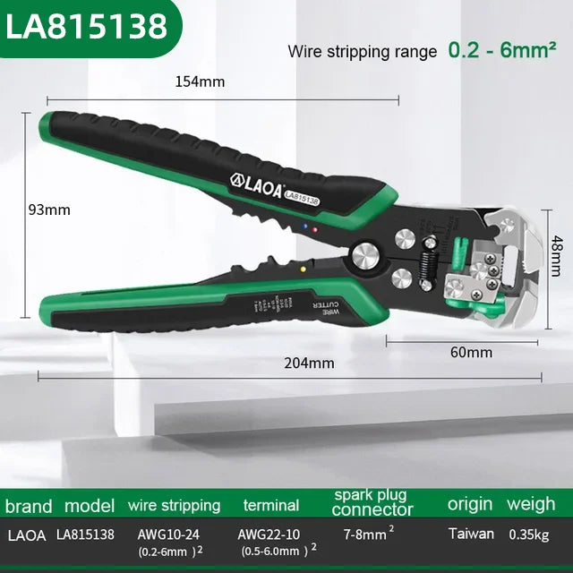 LAOA Automatic Wire Stripper with Built-in Springs New Type Electrician Cable Cutting Tool Crimping For Electrician Crimpping