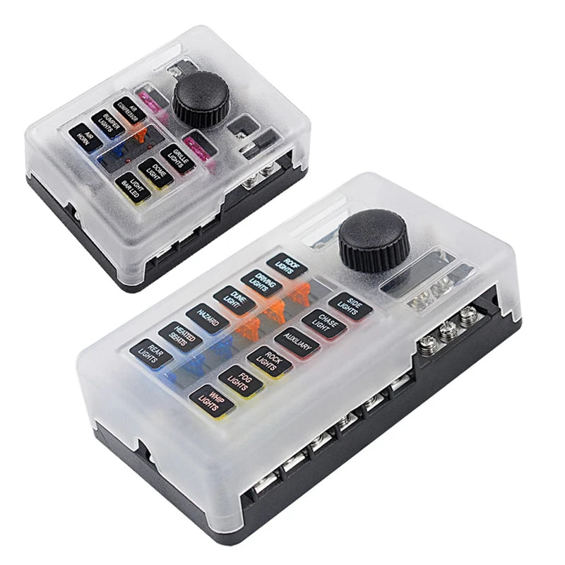 Blade Fuse Holder Block & Warning Indicator Power Distribution Panel Board Car Boat Fuse Box Holder-A34G