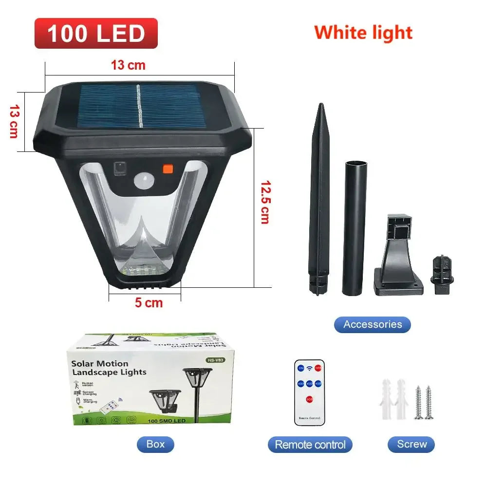 LED Solar Light Motion Sensor Outdoor Garden Street Light Remote Control Waterproof Wall Light Garage Floodlight Courtyard light