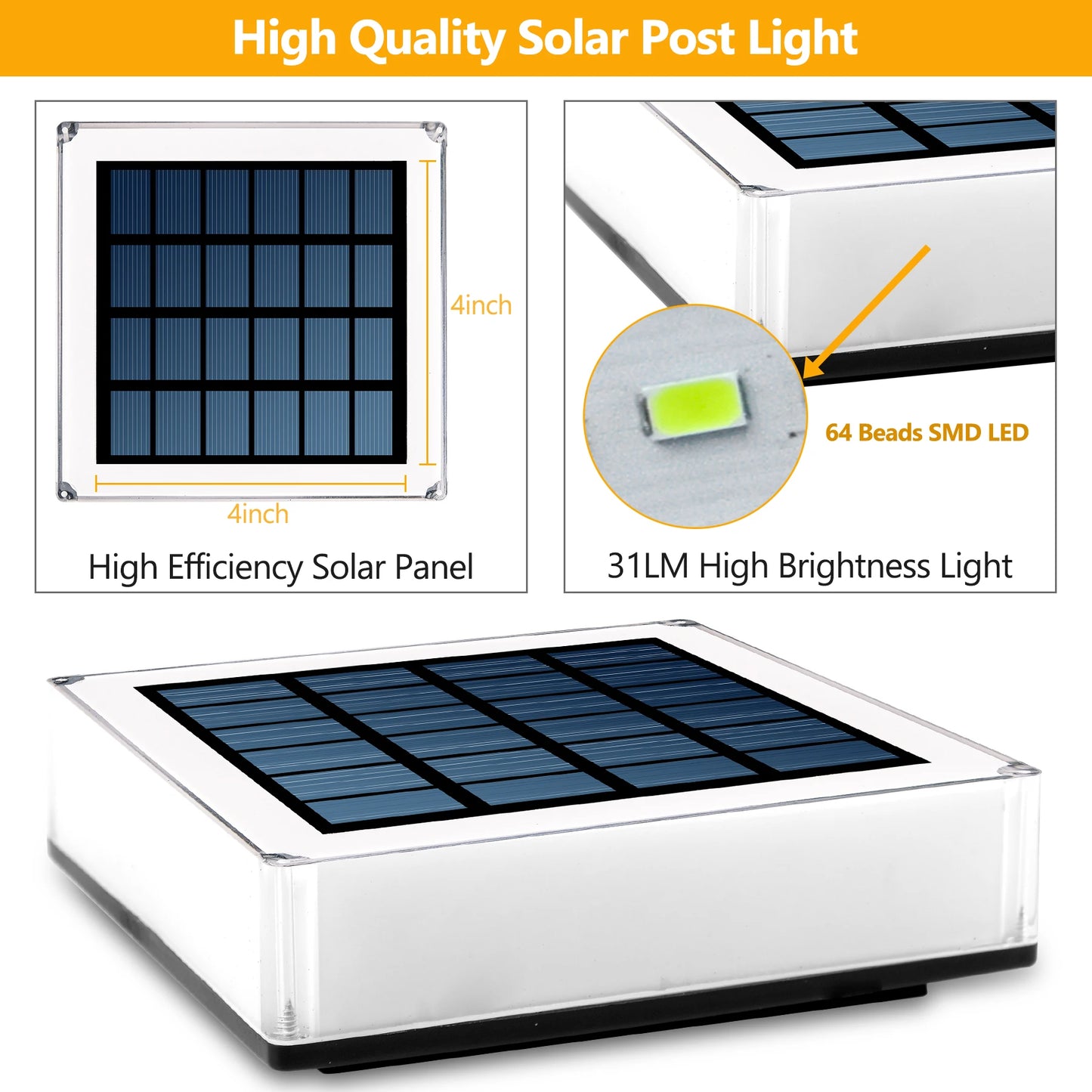 2PCS 3 Colors Solar Light Fence Light IP65 Outdoor Solar Lamp For Garden Decoration Gate Fence Wall Courtyard Cottage Solar Lamp - Free Shipping