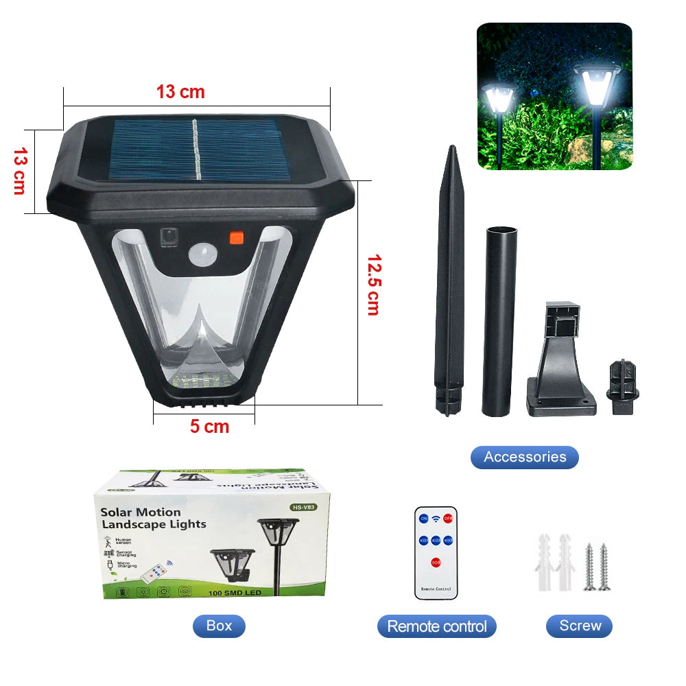 5000LM Outdoor Solar Lights Motion Sensor Solar Powered Lamp USB Rechargeable Wall Light Garden Decoration Landscape floodlight