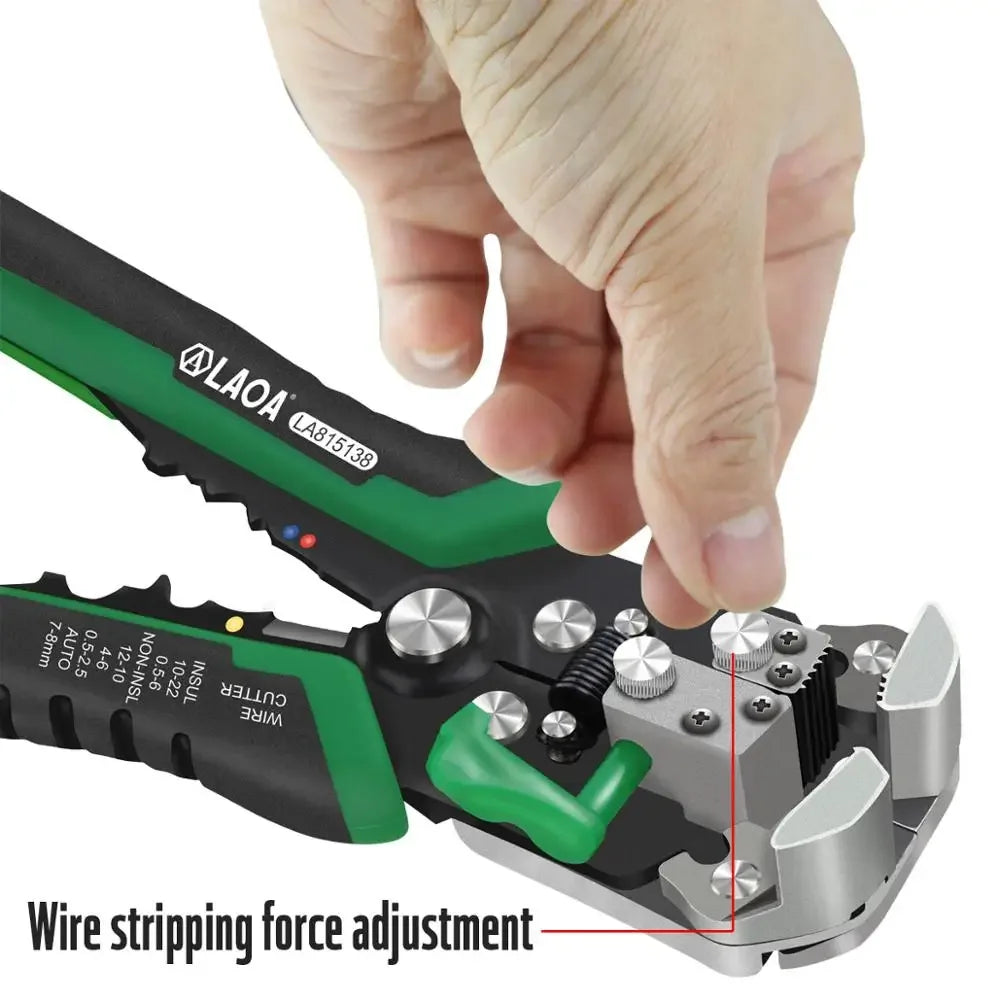 LAOA Automatic Wire Stripper with Built-in Springs New Type Electrician Cable Cutting Tool Crimping For Electrician Crimpping