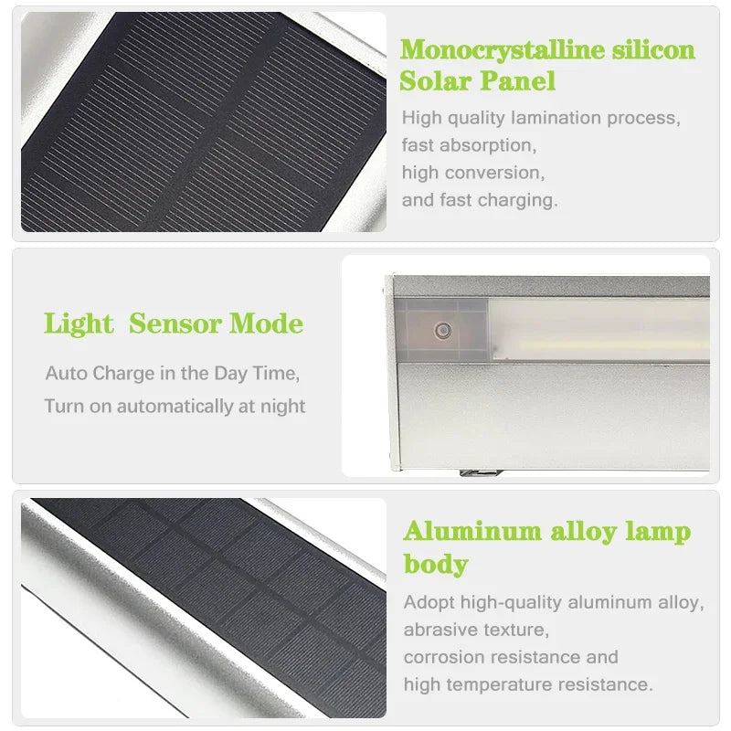 Solar Billboard Lights with Sensor Outdoor Automatic 4 Modes Lighting Solar LED Lamp Until Morning Outside for Street Wall Light