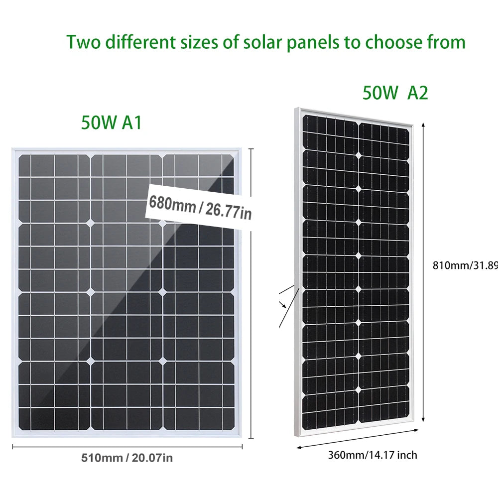 XINPUGUANG 10W 20W 50W Mono Solar Panel 18V High-Efficiency Monocrystalline PV Module Power Charger for RV Marine Rooftop Farm