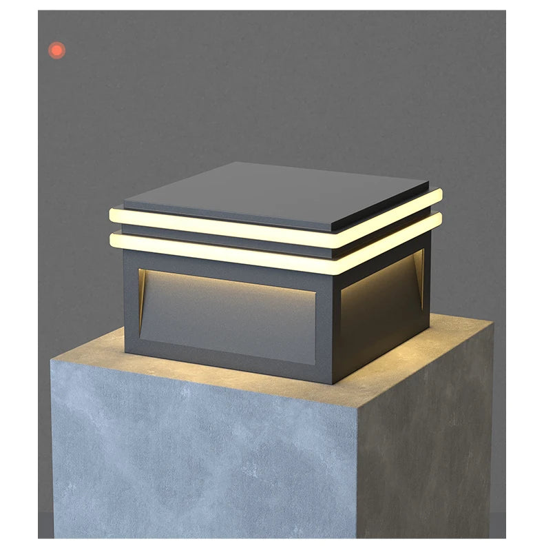 Solar Pillar Lights LED Wall Lamp Outdoor Waterproof Lighting Home Decor Solar Energy Square Lamp Villa Gate Garden Door Fence