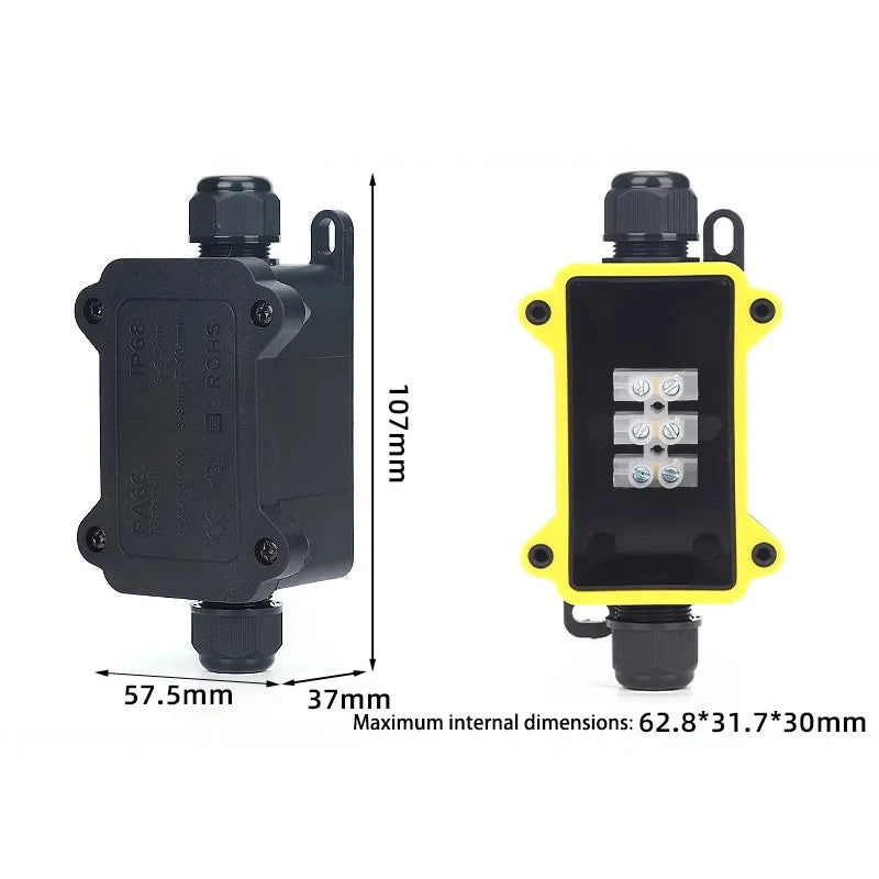 IP68 Waterproof Junction Box Electrical Connector 2-3Way Enclosure Block Cable Connecting Line Protection for Wiring Accessories