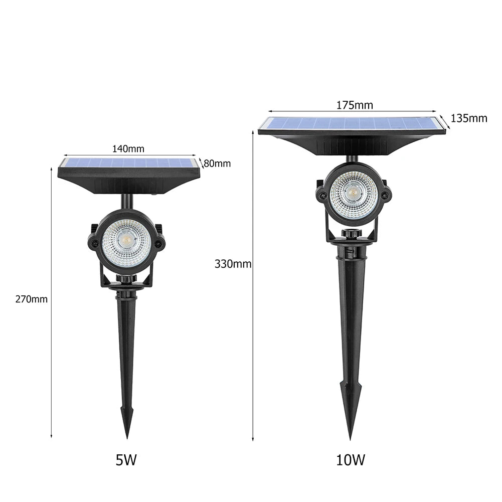 Outdoor LED Solar Lawn Lamp 5W 10W Solar light Waterproof Spotlights Adjustable Wall/Landscape Garden Lawn Solar Spot Light