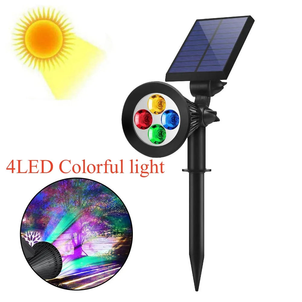 Outdoor 4/7LED Solar Lamp RGB Solar Lawn Light Garden Landscape Spotlights for Garden Yard Porch Lawn Ground Decoration