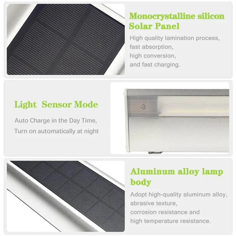Solar Billboard Lights with Sensor Outdoor Automatic 4 Modes Lighting Solar LED Lamp Until Morning Outside for Street Wall Light