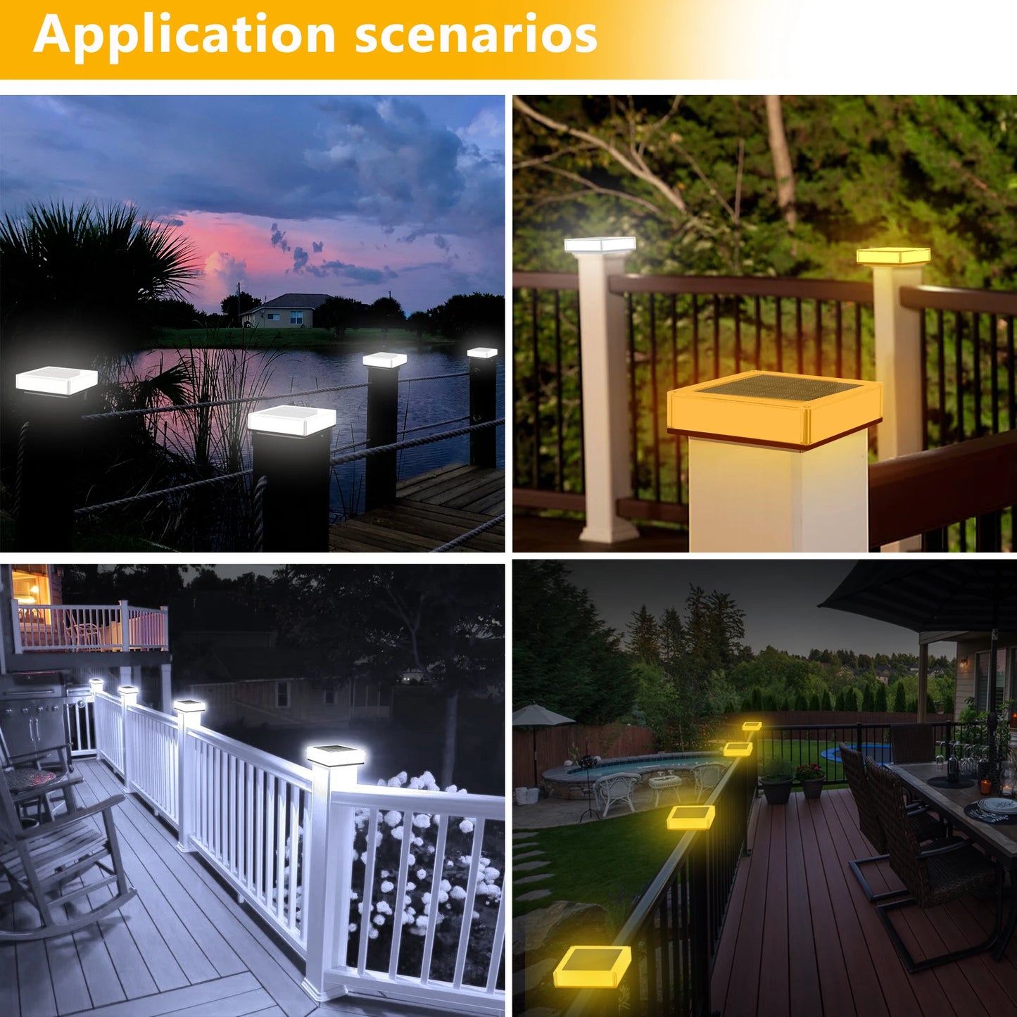 2PCS 3 Colors Solar Light Fence Light IP65 Outdoor Solar Lamp For Garden Decoration Gate Fence Wall Courtyard Cottage Solar Lamp - Free Shipping
