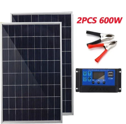 20W/H Solar Panel Kit Complete12V Polycrystalline Power Portable Outdoor Rechargeable Solar Cell Solar Generator for Home
