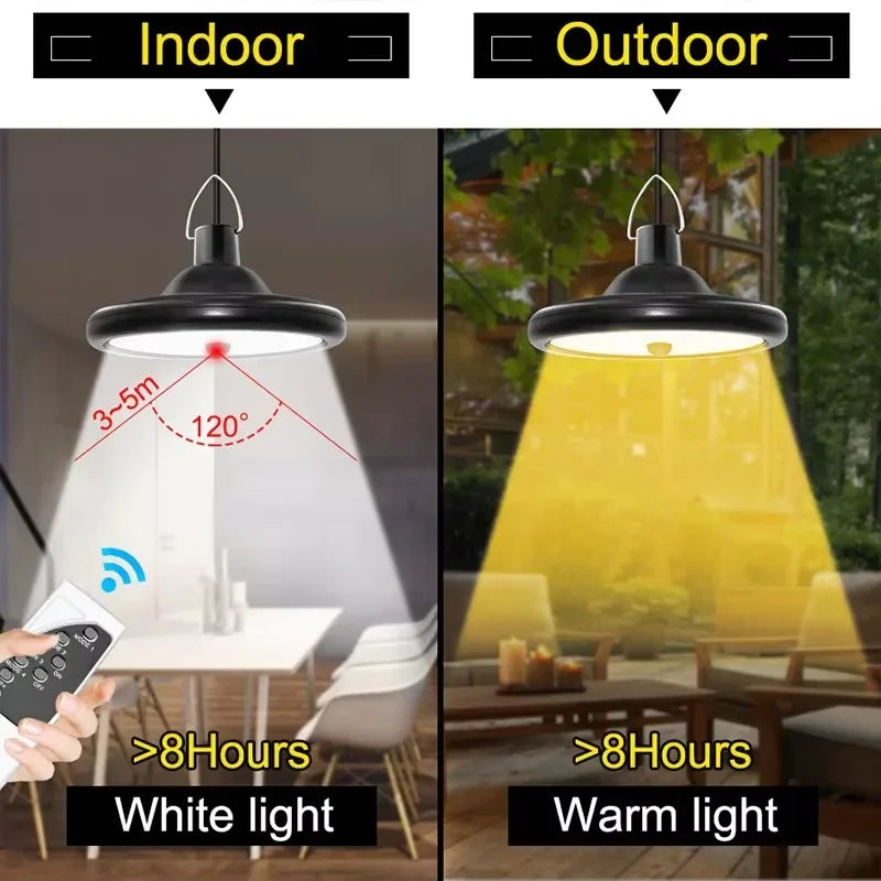 10400mAh Double Head Solar Pendant Light Waterproof High Capacity Outdoor / Indoor Solar Lamp Suitable for Courtyards, Garages
