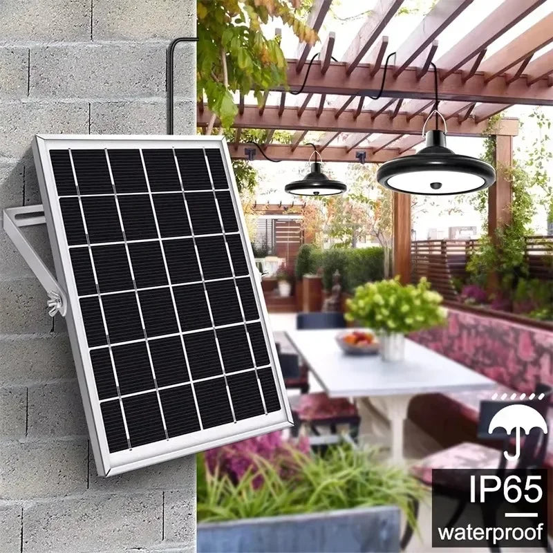 10400mAh Double Head Solar Pendant Light Waterproof High Capacity Outdoor / Indoor Solar Lamp Suitable for Courtyards, Garages