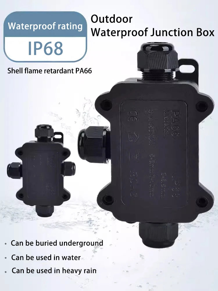 IP68 Waterproof Junction Box Electrical Connector 2-3Way Enclosure Block Cable Connecting Line Protection for Wiring Accessories