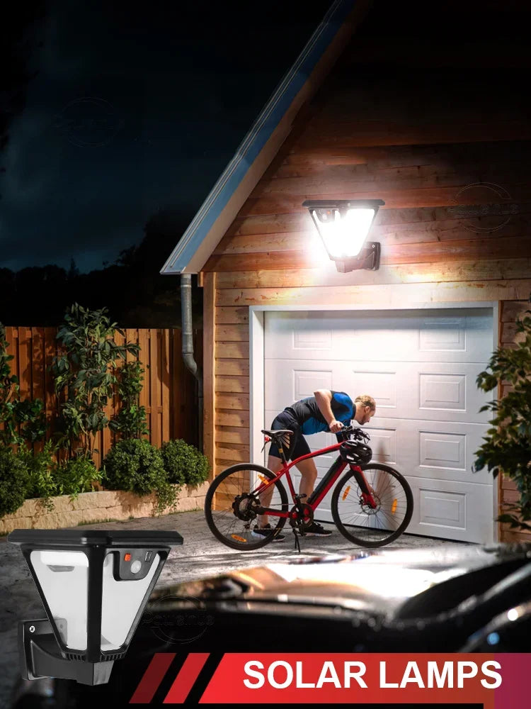 LED Solar Light Motion Sensor Outdoor Garden Street Light Remote Control Waterproof Wall Light Garage Floodlight Courtyard light