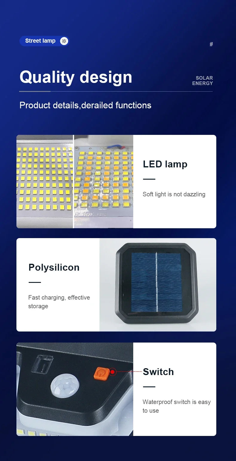 LED Solar Light Motion Sensor Outdoor Garden Street Light Remote Control Waterproof Wall Light Garage Floodlight Courtyard light