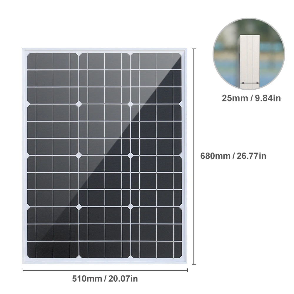 XINPUGUANG 10W 20W 50W Mono Solar Panel 18V High-Efficiency Monocrystalline PV Module Power Charger for RV Marine Rooftop Farm