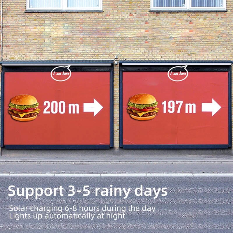 ACMESHINE 20W Solar Billboard Light 120CM Outdoor Solar Wall Lamp Solar Billboard Light Commercial Advertising Lighting