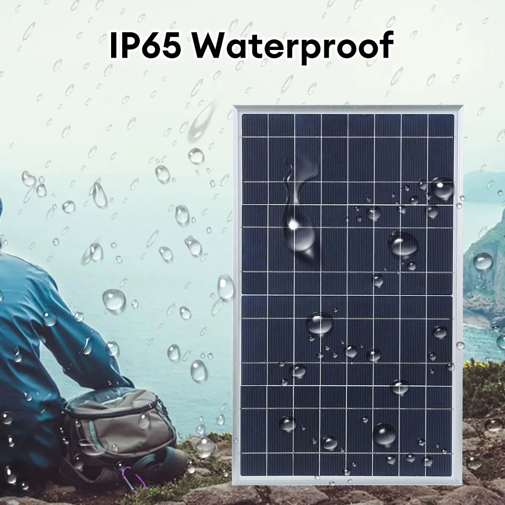 1 Pcs Solar Panel 15W DC 12V Kit with Alligator Clip IP65 Waterproof for Home Indoor Outdoor Portable Solar Charger