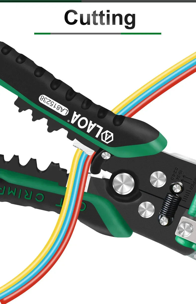 LAOA Automatic Wire Stripper with Built-in Springs New Type Electrician Cable Cutting Tool Crimping For Electrician Crimpping