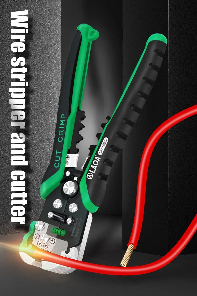 LAOA Automatic Wire Stripper with Built-in Springs New Type Electrician Cable Cutting Tool Crimping For Electrician Crimpping