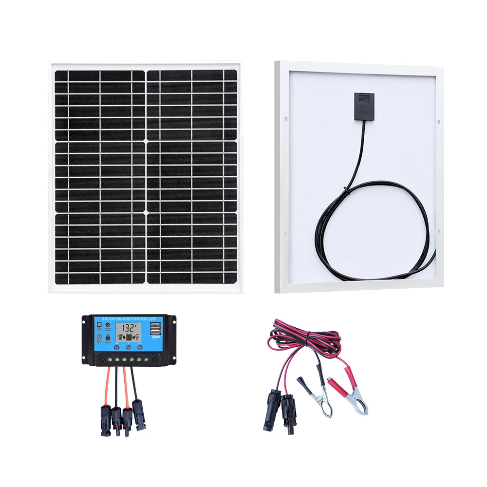 XINPUGUANG 10W 20W 50W Mono Solar Panel 18V High-Efficiency Monocrystalline PV Module Power Charger for RV Marine Rooftop Farm