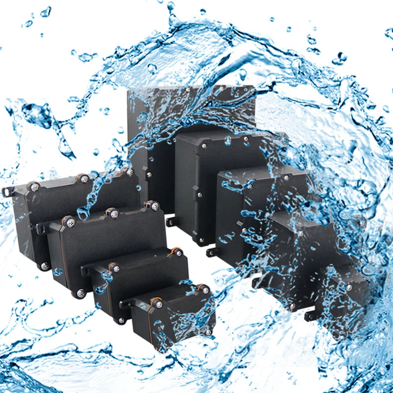IP68 SZOMK Black Box Outdoor Waterproof Case Plastic Box Electronic Project Case Instrument Waterproof Junction Box Housing