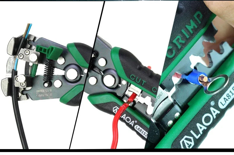 LAOA Automatic Wire Stripper with Built-in Springs New Type Electrician Cable Cutting Tool Crimping For Electrician Crimpping