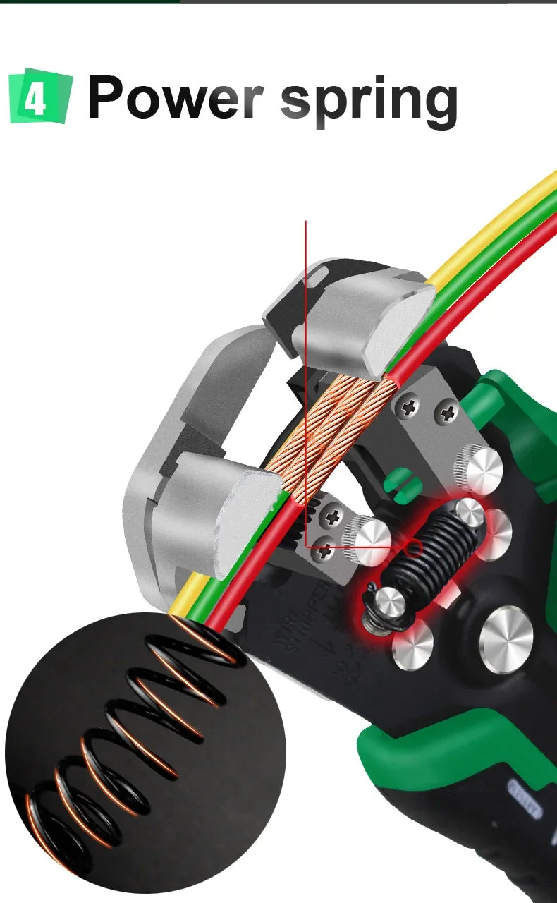 LAOA Automatic Wire Stripper with Built-in Springs New Type Electrician Cable Cutting Tool Crimping For Electrician Crimpping