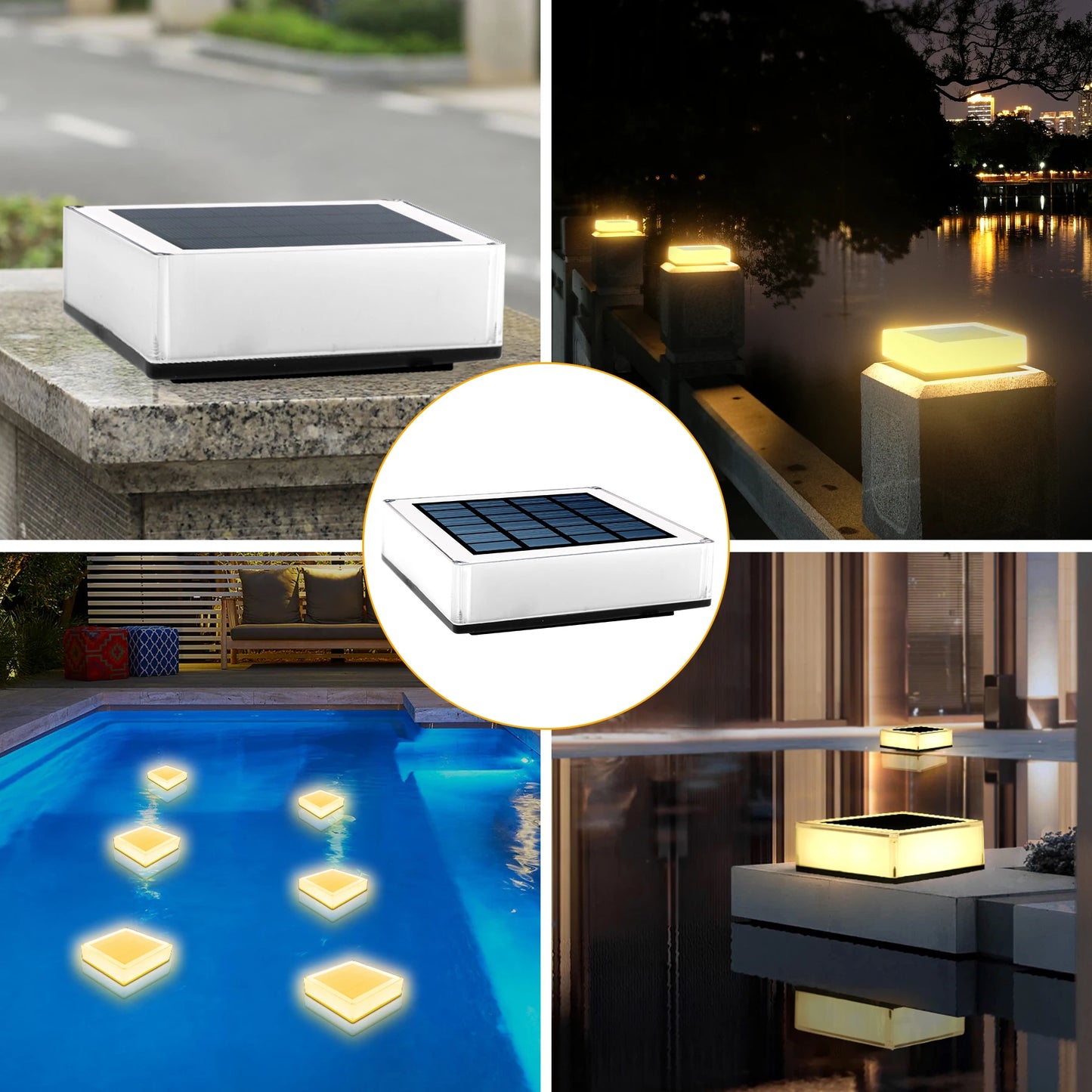 2PCS 3 Colors Solar Light Fence Light IP65 Outdoor Solar Lamp For Garden Decoration Gate Fence Wall Courtyard Cottage Solar Lamp