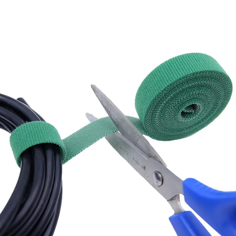 Reusable Cable Ties 10mm*5m. Red, Green, Yellow, White, Blue, Black. Reusable self-adhesive Cable Fasteners Bundle for Home, Office, Workshop appliance, computer, Communication cables management. Can be reused and moved if installed in the incorrect location many times.