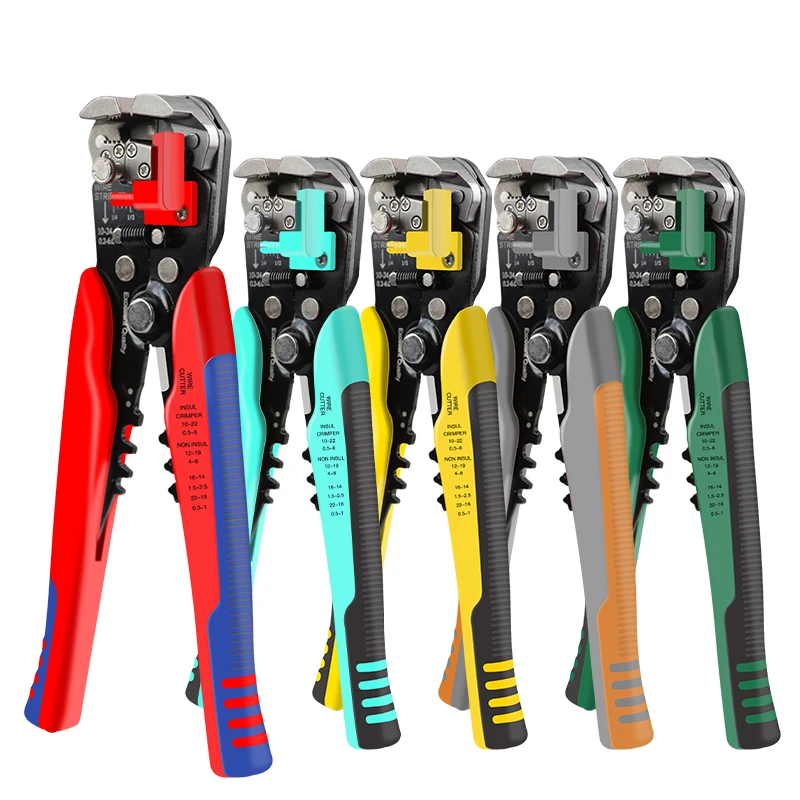 Multifunctional Wire Stripping Pliers, Precision wire stripping, Cable cutting, Multiple Crimping Terminal. Item Description: Length: 205mm. Stripping Range: 24-10AWG / 0.2-6mm. Crimping Terminals: 22-10AWG 0.5-6mm. Cutter Head: Zinc alloy head. Hardness: HRC55-60. 