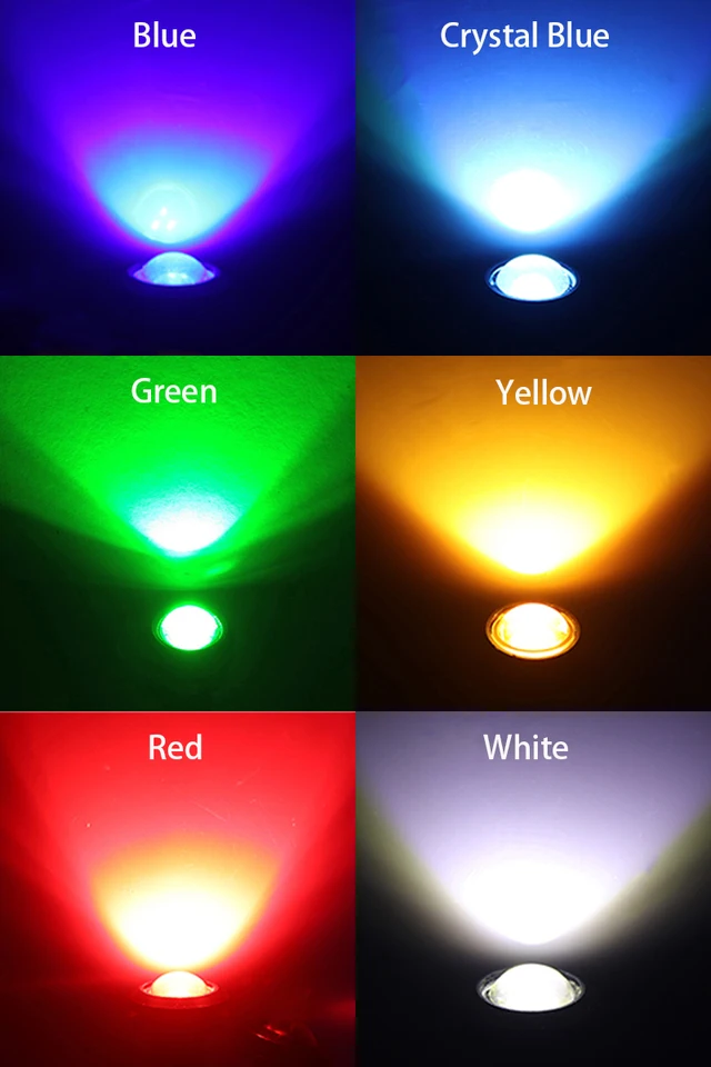 18mm Eagle Eye LED 12V DC Lights, 18MM 10 per Pack, Colours: Red, Green, Amber, Blue, Crystle Blue, White.