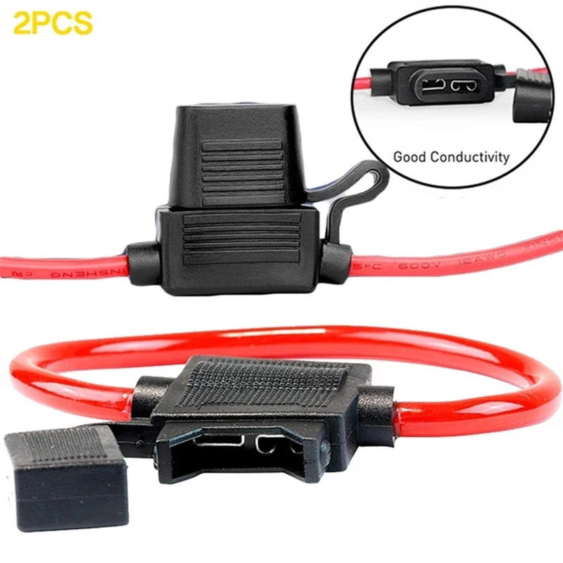 In Line Automotive Mini Blade Fuse Holder, Splash-proof, 12-32V DC, 30A. Cars, Trucks, Boats. Item Description: Type: In line mini fuse holder, Suitable for: Automotive vehicles. Rated Voltage: 12V 20A DC. Maximum Voltage: 32V. Maximum Current: 30A. Holding Current: 20A. Cable Length: 27cm.