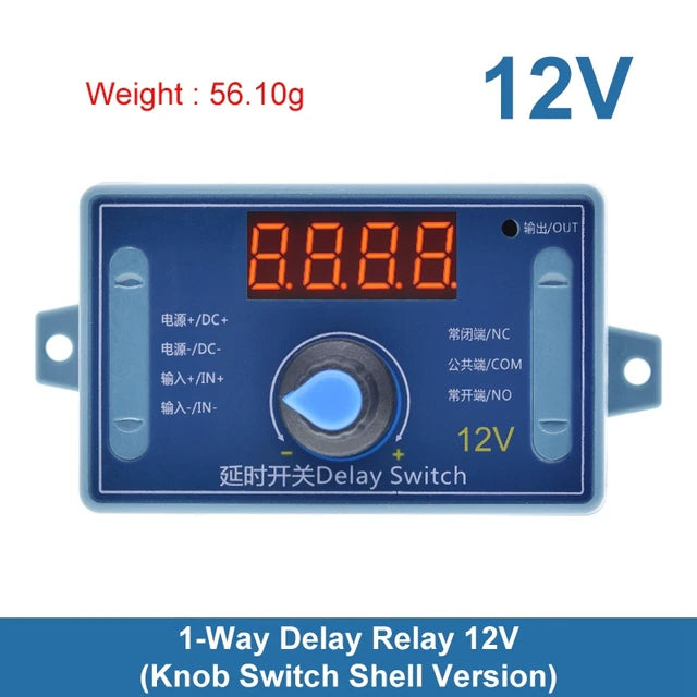 DC 5V 12V 24V 10A Adjustable Time Delay Relay Module 32 Functions Digital Timing Relay Delay Trigger Switch Timer Control Switch. Specification: Relay number: DC5V/12V/24V optional. Output load: within 30V DC, maximum 10A